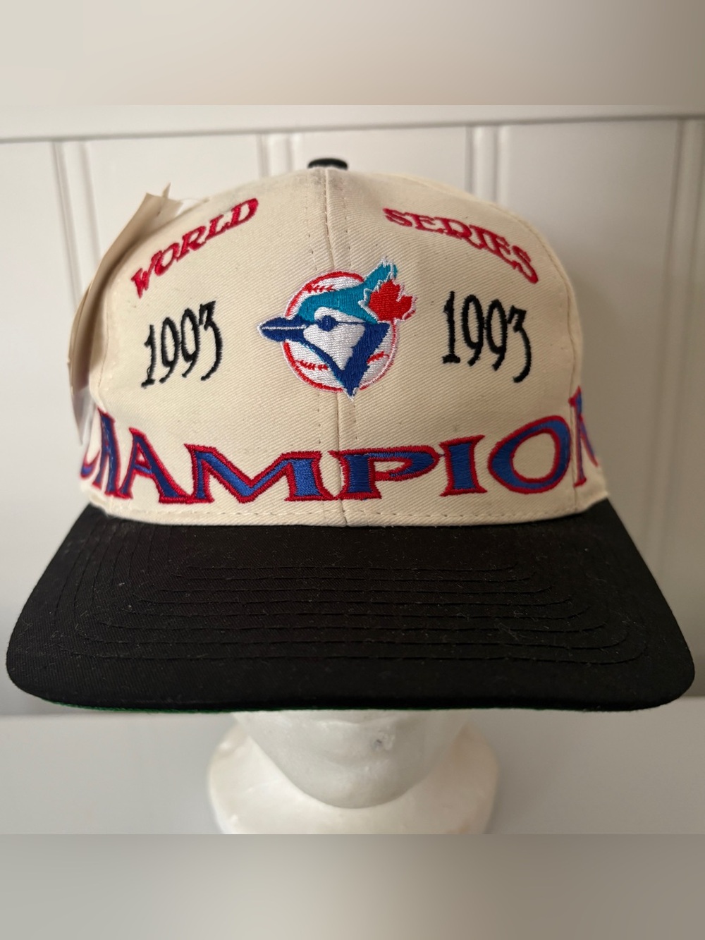 Vintage Toronto Blue Jays 1993 World Series Championship Logo 7 Snapback Hat NWT - Picture 2 of 14